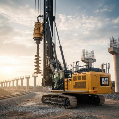 Plate-forme de battage rotative robuste KR300C avec une profondeur de forage maximale de 54 m, un couple de 320 kN.m et un diamètre de forage de 2 500 mm